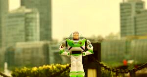 Buzz Lightyear toy with pure love