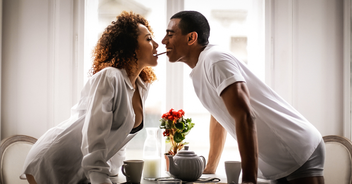 A couple deeply engrossed in a conversation