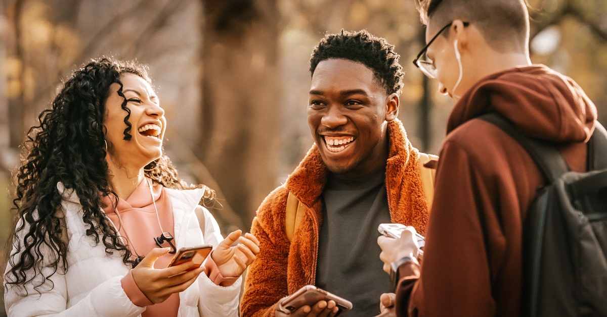 Laughing friends